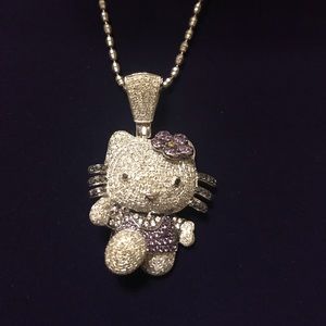 Hello Kitty Diamond and Gold Necklace